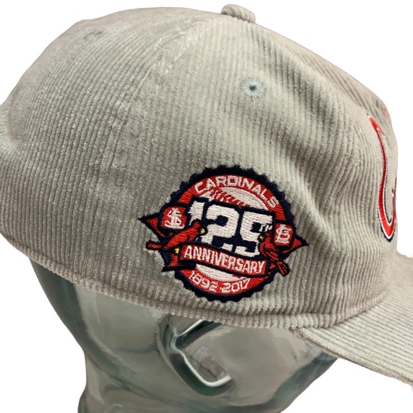 St. Louis Cardinals New Era Corduroy er Adjustable Hat - Gray Baseball - Picture 4 of 6